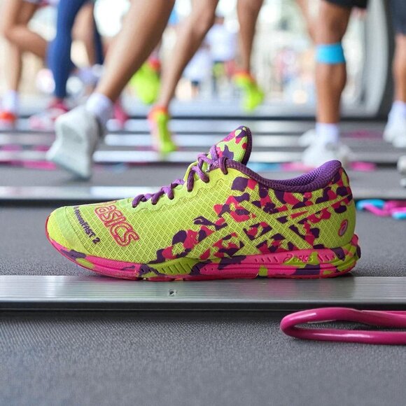 ASICS GEL NoosaFast 2 Shoes Womens Size 8 Neon Yellow Running Triathlon T459N - Picture 1 of 8